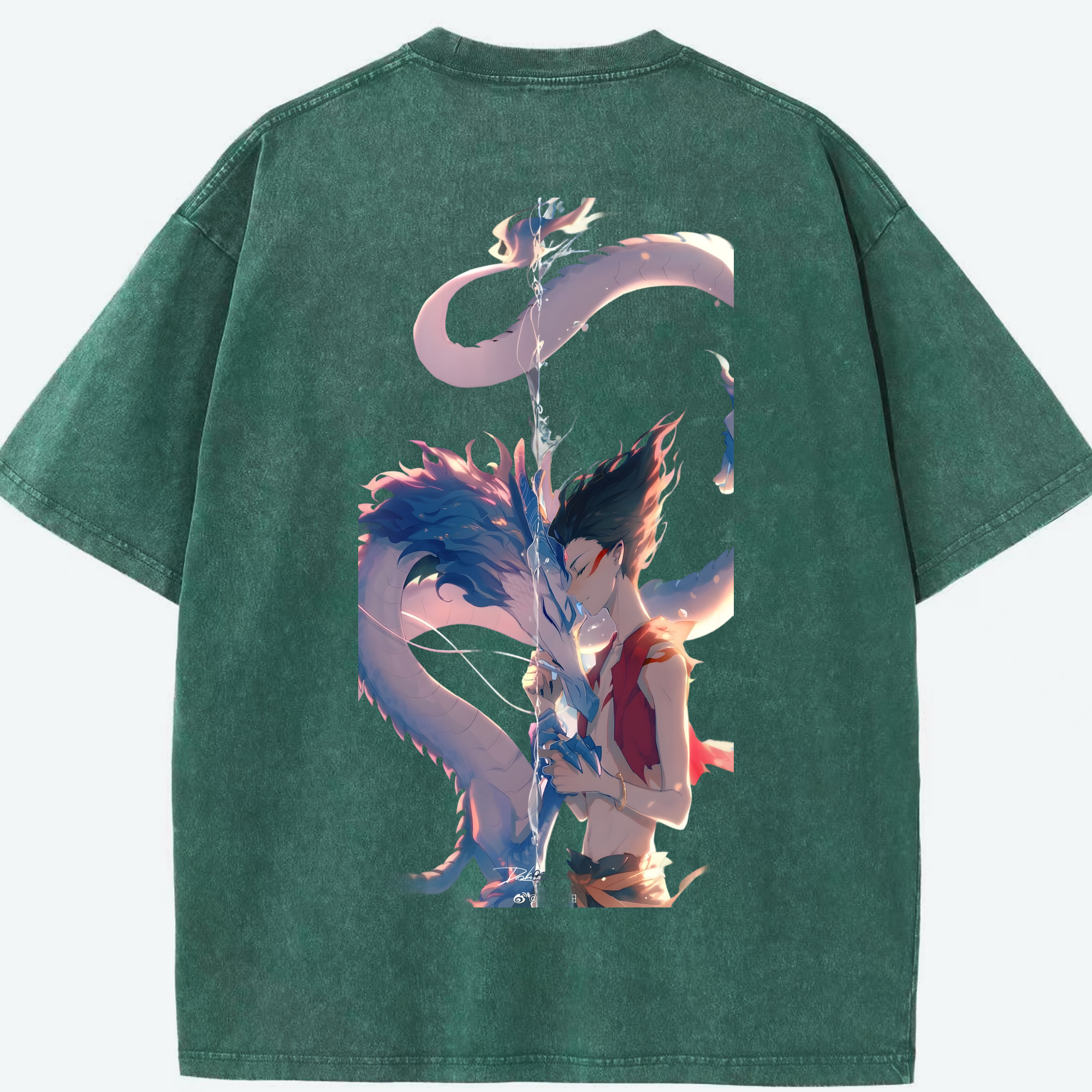 （画像用） Ne Zha 2 ナタ 魔童の大暴れ 綿100% ヴィンテージ風 半袖Tシャツ（背面プリント）